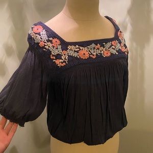 American Eagle Embroidered Short Sleeve Shirt